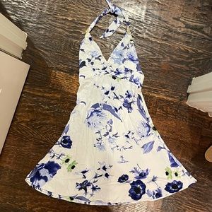 Roberto Cavalli Blue Floral Jersey Dress